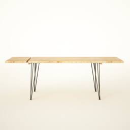 Handcrafted Reclaimed Wood Expandable Dining Table With Hairpin Legs - thumbnail 2