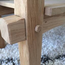 Solid Oak Hall Bench - Wooden Hallway Console - thumbnail 4