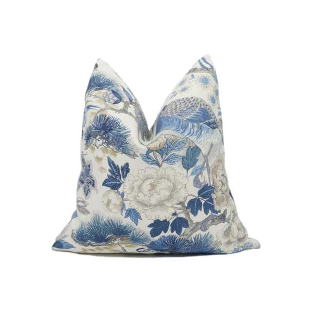 Scalamandre - Shenyang Porcelain Timeless Traditional Chinoiserie Designer Cushion Cover Handmade Throw Pillow Luxury Home D??cor - image 1