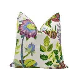 Schumacher - Exotic Butterfly Multi Josef Frank Cushion Cover, Designer Linen Throw Pillow, Midcentury Print, Handmade UK - thumbnail 2