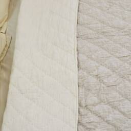 Flax Linen Diamond Quilt, Coverlet, Queen Cotton Batting Blanket, All Size Pick Stitch Coverlet - thumbnail 3