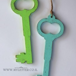 Wooden Key Wall Hanging Decor, Entry Pendants, Rustic Key, Skeleton Key Pendants, Shabby Keys Home Decor - thumbnail 2