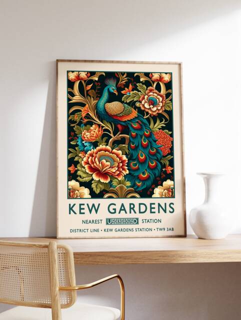 William Morris Print, Kew Gardens London Poster, Vintage Wall Art, Floral A1/A2/A3/A4 - image 1