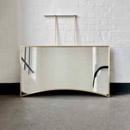 Ceiling Suspended Irregular Shaped Mirror With Brushed Brass Full Frame