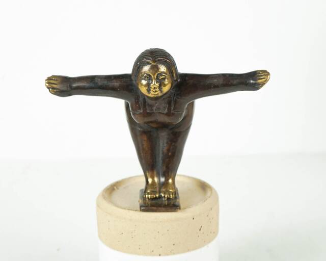 Bronze Balancing Beautiful Woman Sculpture, Body Positivity Figurine, Brass Statue, Yoga, Gifts For Sister, Best Gift Idea - image 1