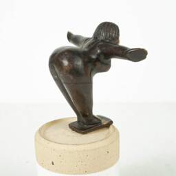 Bronze Balancing Beautiful Woman Sculpture, Body Positivity Figurine, Brass Statue, Yoga, Gifts For Sister, Best Gift Idea - thumbnail 3