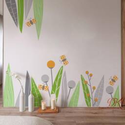 Fresh Green Palm Leaves Wall Stickers, Plants, Flowers & Butterflies Decals, Nursery Decal Sticker-Dk355 - thumbnail 2