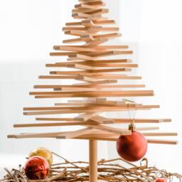 Handmade Wooden Christmas Tree Minimalist Tabletop Decor - thumbnail 3