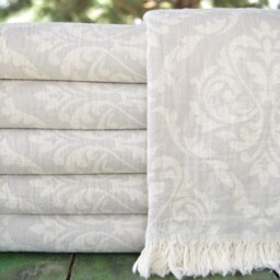 "Light Gray Towel, Kilim Towel, Double Face Towel, Geometric Towel, Turkish Towel, Bath Towel, Turkish Peshtemal, Aztec Towel, 35""x68" - thumbnail 3