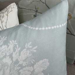 Elegant Laura Ashley Josette Cushion Cover Duck Egg White Floral Pillow For Sofa & Chair Decor Handmade - thumbnail 4