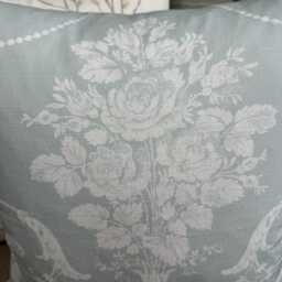 Elegant Laura Ashley Josette Cushion Cover Duck Egg White Floral Pillow For Sofa & Chair Decor Handmade - thumbnail 3