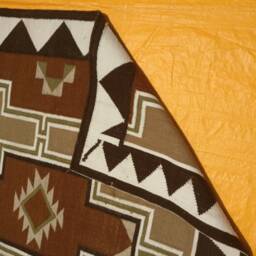 Navajo Rug Hand Woven Southwestern Native American Tribal Style 100% Wool Geometric Transitional Area Brown Kilim Aztec Dhurrie - thumbnail 4
