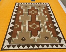 Navajo Rug Hand Woven Southwestern Native American Tribal Style 100% Wool Geometric Transitional Area Brown Kilim Aztec Dhurrie - thumbnail 1