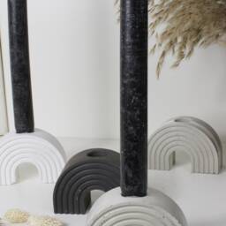 Rainbow Arch Candlestick Candle Holder Made Of Concrete, Decorative Item For Living Room Or Bedroom, Holder, Home Accessories - thumbnail 4