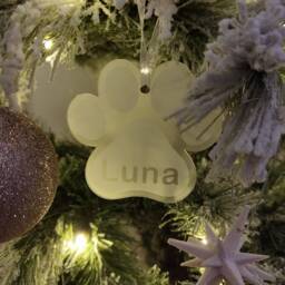 Customized Dog Paw Acrylic Christmas Tree Keepsake Decoration - thumbnail 4