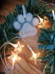 Customized Dog Paw Acrylic Christmas Tree Keepsake Decoration