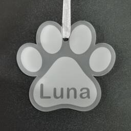 Customized Dog Paw Acrylic Christmas Tree Keepsake Decoration - thumbnail 3