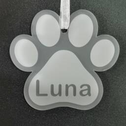 Customized Dog Paw Acrylic Christmas Tree Keepsake Decoration - thumbnail 2
