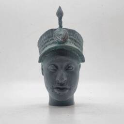 Weathered Ife Bronze Ori Olokun Head Bust, African Yoruba Art Statue, Benin Bronze, African Spirituality Figure, 3D Printed Ethnic Sculpture - thumbnail 1