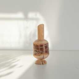 Rustic Wood Vase Scandinavian Home Decor Candlestick - thumbnail 4