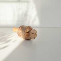 Rustic Wood Vase Scandinavian Home Decor Candlestick - thumbnail 2