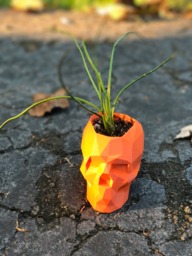 Skull Planter, Geometrical, Dorm Decor, Husband Gift, Halloween, Boyfriend Gift, Gothic, Planter - thumbnail 1