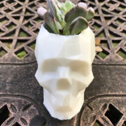 Skull Planter, Geometrical, Dorm Decor, Husband Gift, Halloween, Boyfriend Gift, Gothic, Planter - thumbnail 2