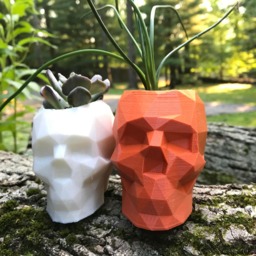 Skull Planter, Geometrical, Dorm Decor, Husband Gift, Halloween, Boyfriend Gift, Gothic, Planter - thumbnail 4