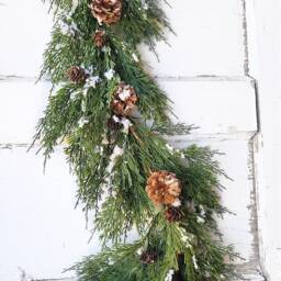 Christmas Garland-Snowy Cedar With Pinecones-Holiday Garland-Christmas Greenery-Modern D??cor-Christmas Table Runner-Winter - thumbnail 3