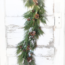 Christmas Garland-Snowy Cedar With Pinecones-Holiday Garland-Christmas Greenery-Modern D??cor-Christmas Table Runner-Winter - thumbnail 1