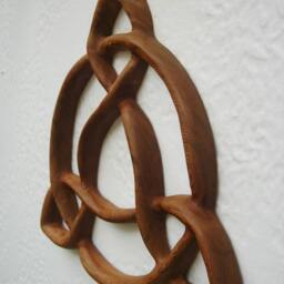 Open Triquetra Celtic - Knot Of Communication Wall Hanging Trinity Art Triangle Wood Carving Irish Home Decor - thumbnail 3