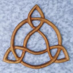Open Triquetra Celtic - Knot Of Communication Wall Hanging Trinity Art Triangle Wood Carving Irish Home Decor - thumbnail 2