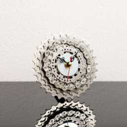 Small Bicycle Clock - Desk Unique Steampunk Decor Industrial Boyfriend Gift Husband Father - thumbnail 2