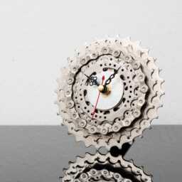 Small Bicycle Clock - Desk Unique Steampunk Decor Industrial Boyfriend Gift Husband Father - thumbnail 4