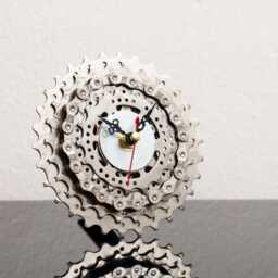 Small Bicycle Clock - Desk Unique Steampunk Decor Industrial Boyfriend Gift Husband Father - thumbnail 1