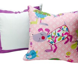 Set Of Two Girls Nursery Pillow Covers, Pink Purple Animal Print - thumbnail 4