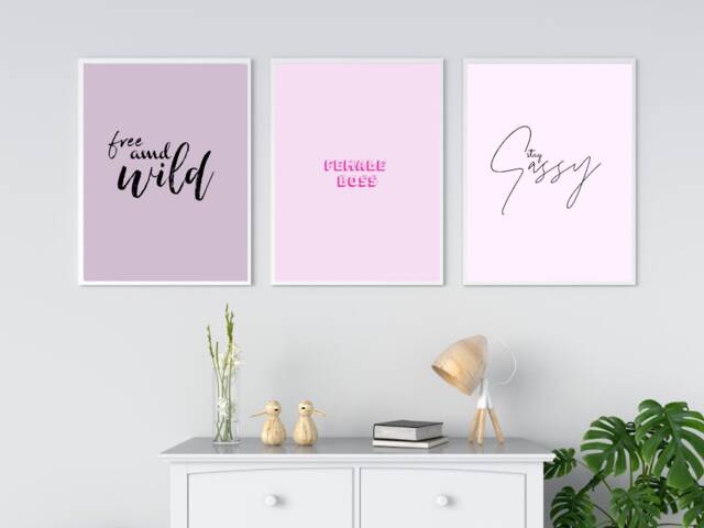 A Set Of 3 Prints , Home Decor, Wall Art, Prints Quotes For - image 1