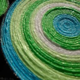 Blue Green Paper Quilling Wall Art Modern Geometric Decor - thumbnail 3
