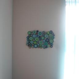 Blue Green Paper Quilling Wall Art Modern Geometric Decor - thumbnail 4