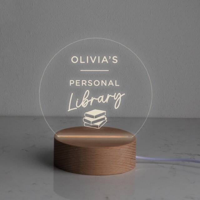 Personalised Library Desk Lamp - Unique Christmas Gifts For Mum Birthday Gift Readers Teachers Book Lover - image 1