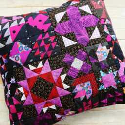 Patchwork Quilted Pillow Cover Star Decorative Cushion, Blue Or Purple - thumbnail 2