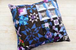 Patchwork Quilted Pillow Cover Star Decorative Cushion, Blue Or Purple - thumbnail 1