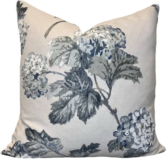 Thibaut Sussex Hydrangea Bristol Collection Slate & Linen Double Sided Cushion Cover Pillow Cover - image 1