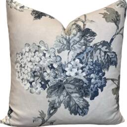 Thibaut Sussex Hydrangea Bristol Collection Slate & Linen Double Sided Cushion Cover Pillow Cover - thumbnail 2