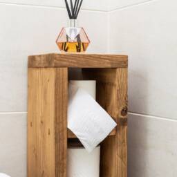 Toilet Roll Holder/Paper Shelving Unit Chunky Bathroom Decor Furniture - thumbnail 2
