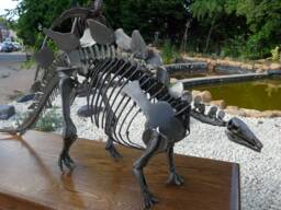 Handmade Welded Stegosaurus Skeleton Sculpture