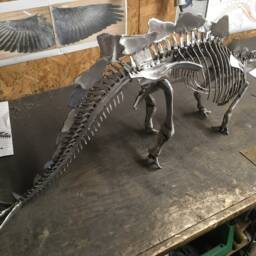 Handmade Welded Stegosaurus Skeleton Sculpture - thumbnail 4