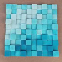 Blue Sea Wood Wall Sculpture - Modern Mosaic Wooden Decor - thumbnail 3
