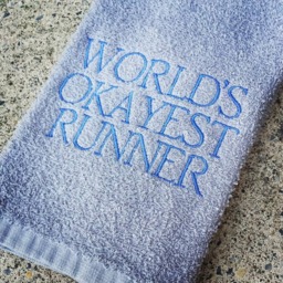 World's Okayest Runner Sweat Towel Personalized Gym Gift - thumbnail 1