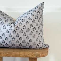 Sage Grey Farmhouse Pillow - 14x20 Lumbar Cover Teal - thumbnail 2
